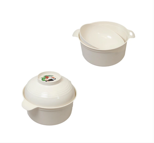 Kitchen Plastic Bowl and Lid Storage Pot Snacks Vegetable Fruits Bowl 17 x 8cm