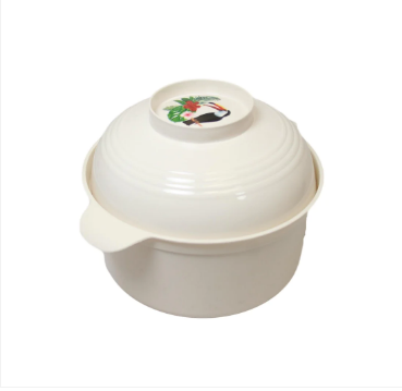 Kitchen Plastic Bowl and Lid Storage Pot Snacks Vegetable Fruits Bowl 17 x 8cm