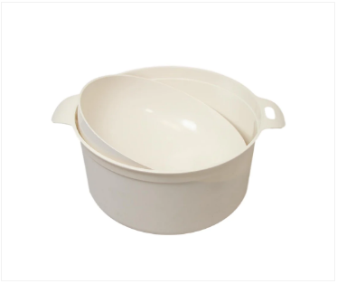 Kitchen Plastic Bowl and Lid Storage Pot Snacks Vegetable Fruits Bowl 17 x 8cm