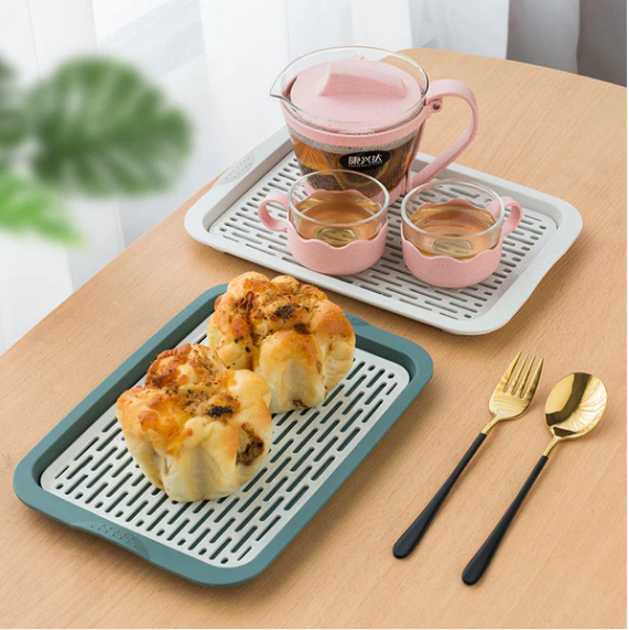 Kitchen Plastic Serving Drip Tray 28 x 20 x 2 cm Assorted Colours