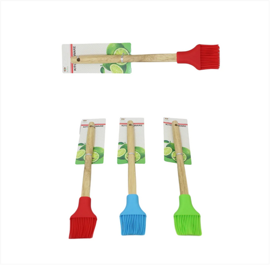 Kitchen Silicone Pastry Brush Wooden Handle 30 cm Assorted Colours