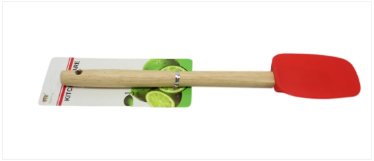 Kitchen Silicone Spatula Wooden Handle 30 cm Assorted Colours