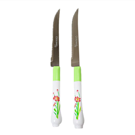 Knife Set Pack Of 2 Flower Design On Handles