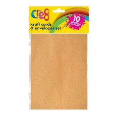 Kraft Card & Envelopes Set, 10pk