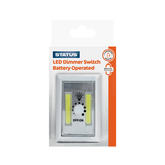 LED - Multi purpose Dimmer Light switch - White - 1 pk - in a Colour Box