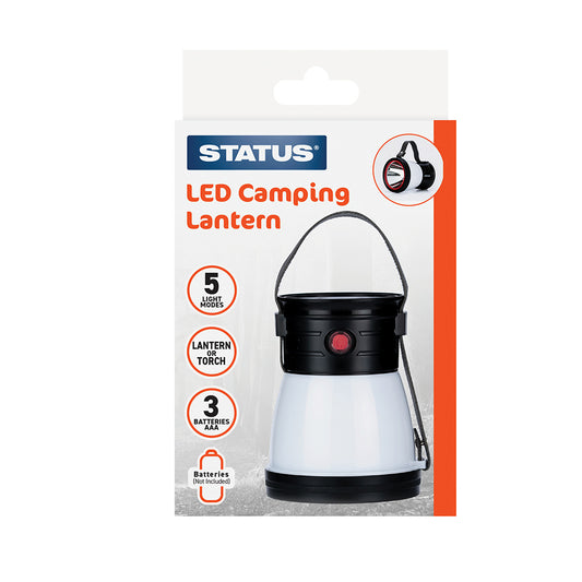 LED Camping Lantern - Grey Strap - 3 x AA Batteries (Not Included) - 1 pk - In Box