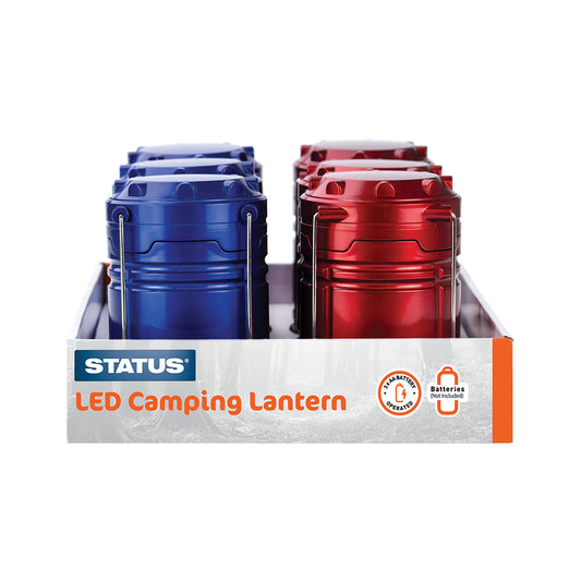 LED Camping Lantern - Red & Blue - 1 pk - in CDU