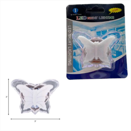 LED Plug Butterfly Light Up Night Light 3 Beautiful Colours