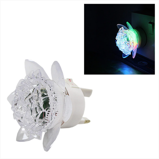 LED Plug In Floral Light Up Night Light 3 Beautiful Colours