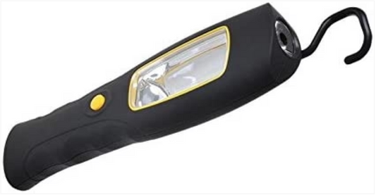LED Portable Torch Work Light with Hanging Hook Assorted Colours
