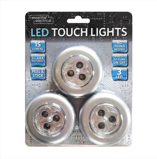 LED Touch Lights 15 Lumens 3Pcs Essential Electrics