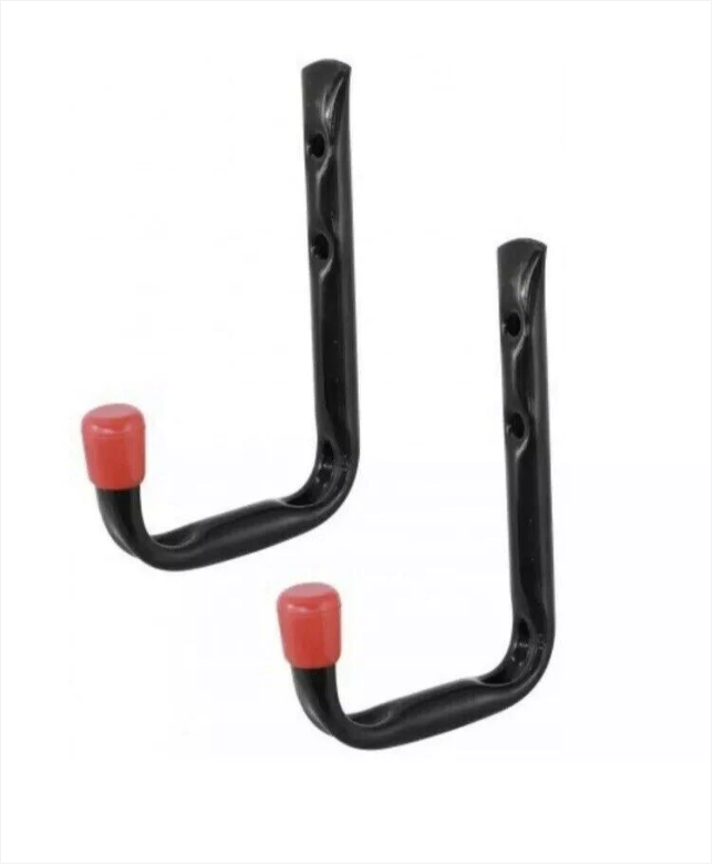 L Shape General Purpose Hooks Black With End Protectors 2pc