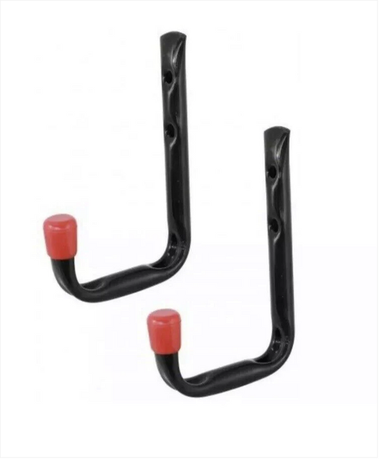 L Shape General Purpose Hooks Black With End Protectors 2pc