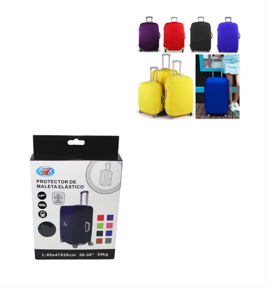 (L) Travel Suitcase Luggage Cover Protector Elastic Stretchy Cover Assorted Colours 65x47x29cm