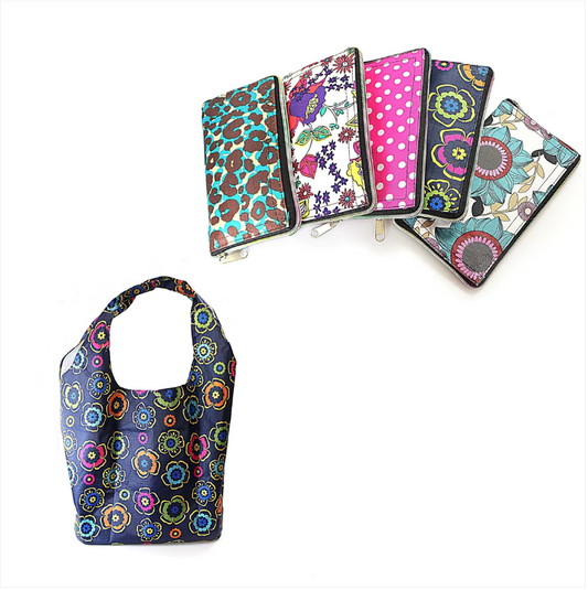 Ladies Expandable Purse Bag Shopping Bag Assorted Designs 18cm/ 50cm x 40cm