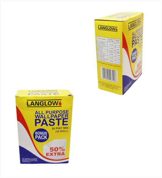 LangLow All Purpose WALLPAPER Paste Bonus Pack 50% Extra 36 Pint Mix Suitable For All