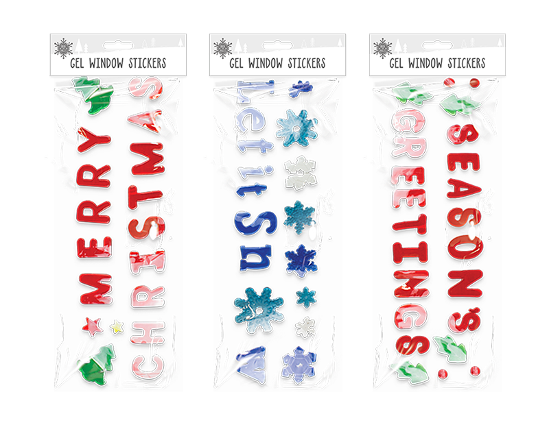 Large Christmas Gel Window Stickers