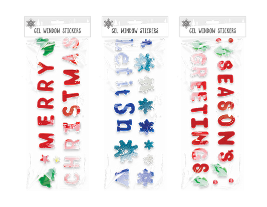 Large Christmas Gel Window Stickers