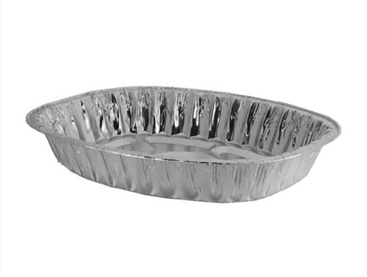 Large Oval Aluminium Foil Oven Roasting Tray 40 x 33 x 9 cm