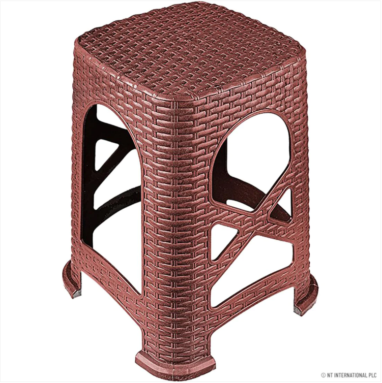 Large Rattan Stool Brown Home