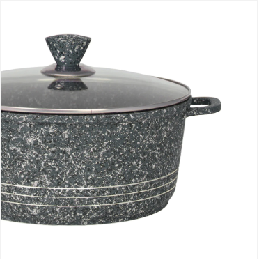 Laria Granite Die Cast Stockpot Pan Set 4pcs Grey
