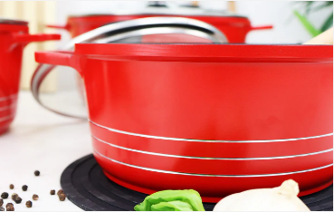 Laria Non Stick Die Cast Stockpot Pan Set 3pcs Red