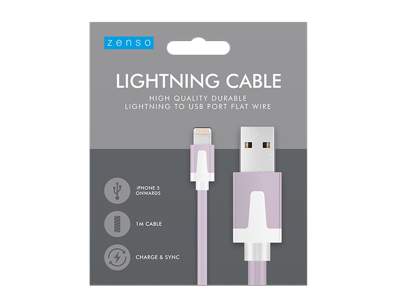 Lightning to USB Flat Cable 1M