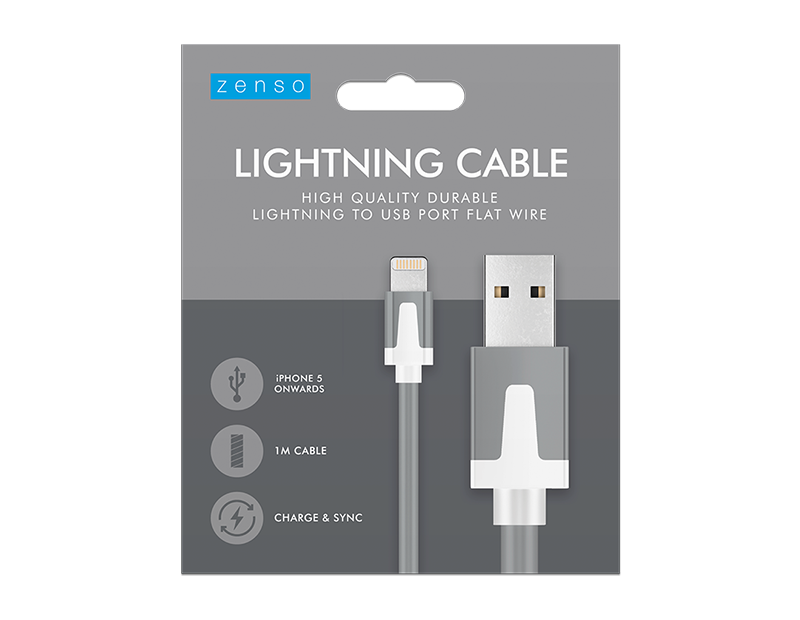 Lightning to USB Flat Cable 1M