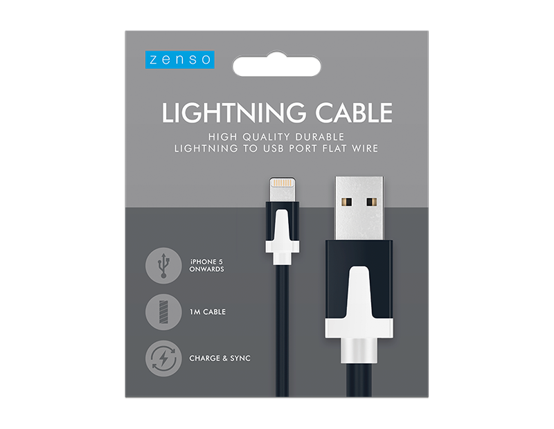 Lightning to USB Flat Cable 1M