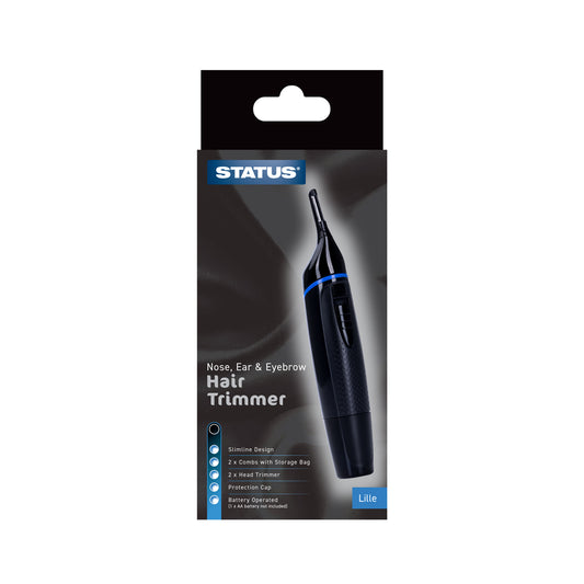 Lille - Black - Eyebrow Nose & Ear Hair Trimmer - 1 Speed - 1x AA Battery Operated (Not Included) - 1 pk - in Glossy Retail Box