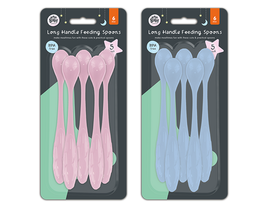 Long Handle Feeding Spoon 5 Pack