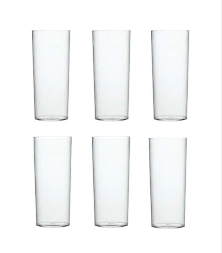 Long Plastic Tumblers Pack of 6