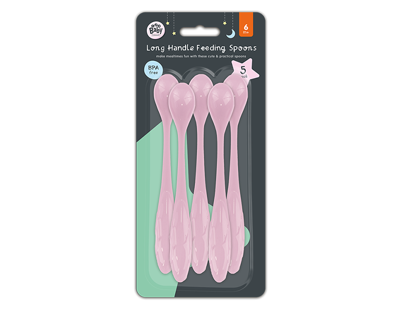Long Handle Feeding Spoon 5 Pack