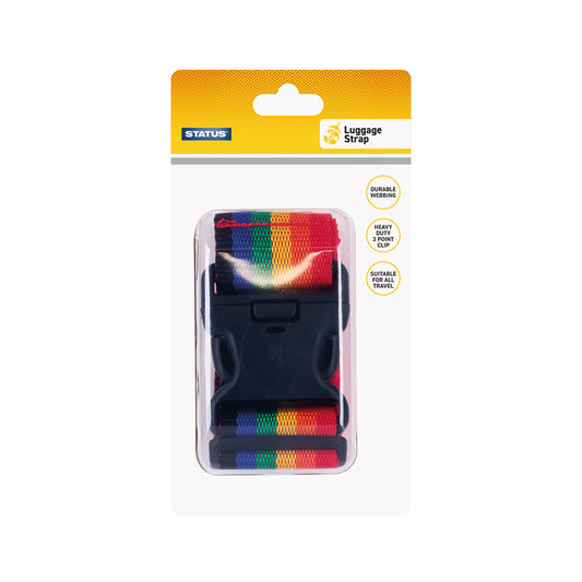 Luggage Strap (without lock) - Multi-Colour - 1 pk - in a Trapped Blister & CDU