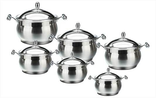 Lustro Stainless Imperiale Steel Casserole Set 6Pc Set