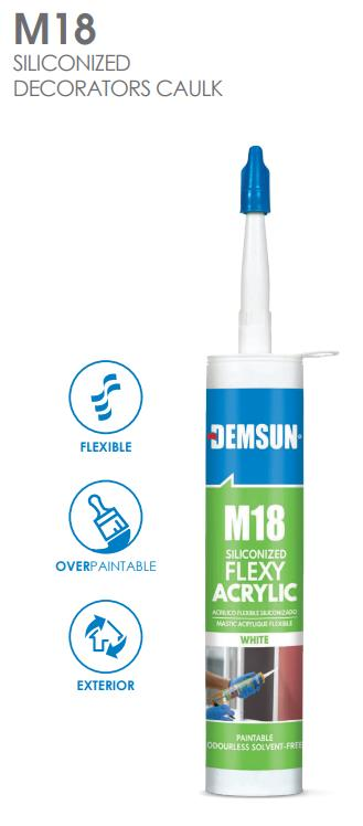 M18 SILICONIZED ACRYLIC SEALANT 310ML WHITE
