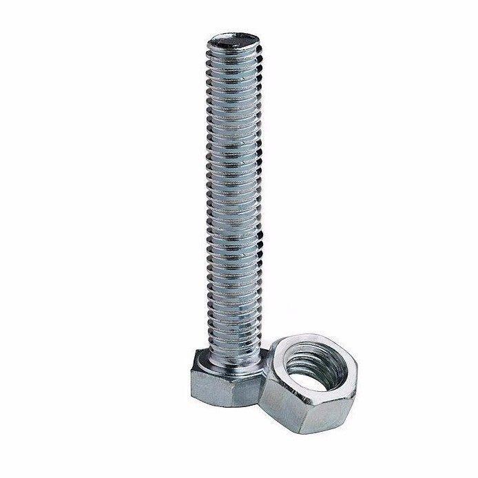 M6 X 50 Hex Bolts and Nuts Zinc Plating 5 in Pack