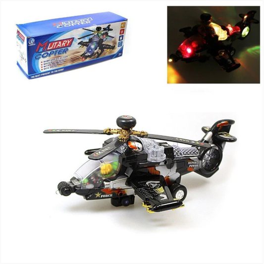 MILITARY LIGHT UP BUMP AND GO COPTER