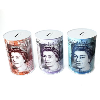 MTL (2.75) Large Coin Money Tin Piggy Bank Savings Box 17cm x 22cm