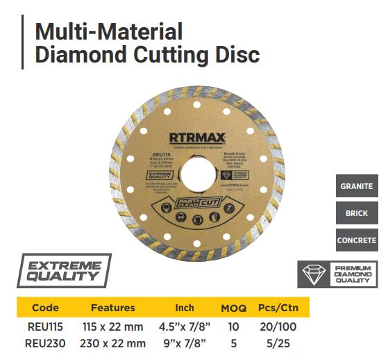 MULTI-MATERIAL DIAMOND CUTTING DISC 230 X 22.23MM