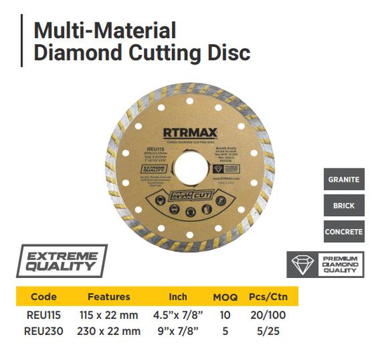 MULTI-MATERIAL DIAMOND CUTTING DISC 230 X 22.23MM