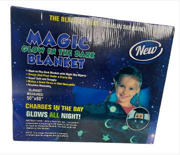 Magic Glow In The Dark Blanket Assorted Colours