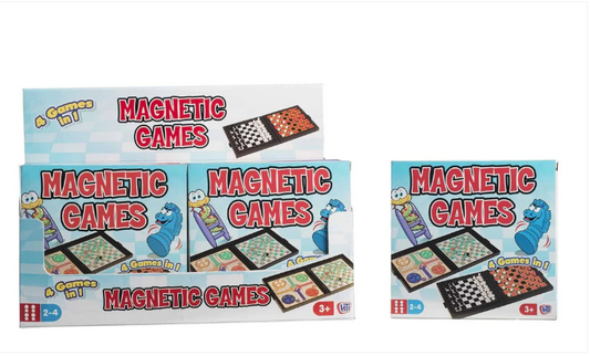 Magnetic Games 4 In 1 Travel Set Chess Ludo Snakes And Ladders Draughts Fun Pack