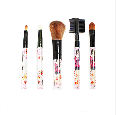 Makeup Cosmetic Brush Set 5 Piece Assorted Colours