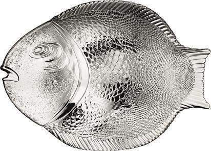 Marine Clear Glass Fish Style Shaped Fancy Small Service Plate 27cm x 20cm 6 Pack