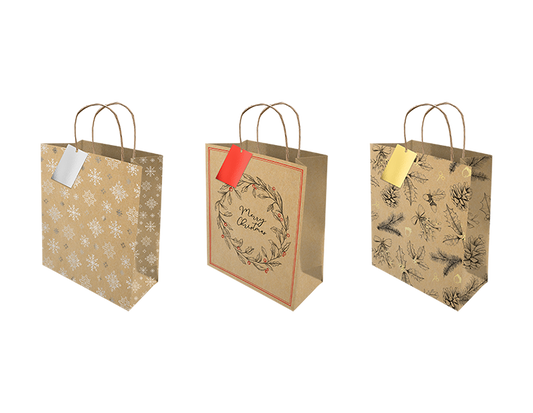 Medium Foiled Kraft Gift Bag