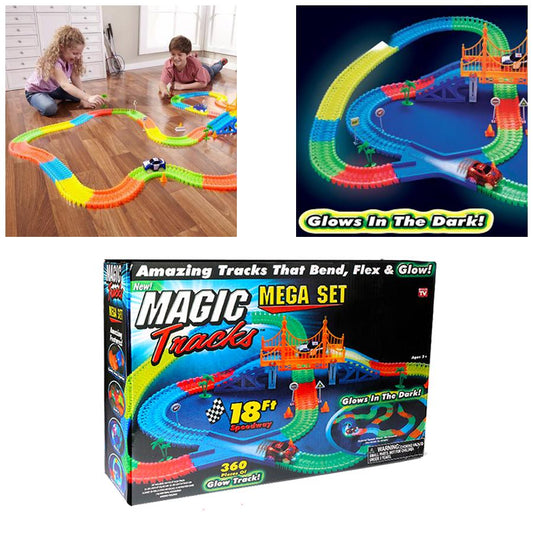 Mega 18ft Magic Tracks Mega Set Glow In The Dark Race Track