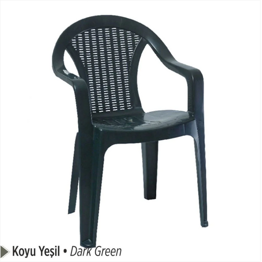 Mega Dark Green Garden Outdoor Chair Plastic 56 x 42 x 78 cm