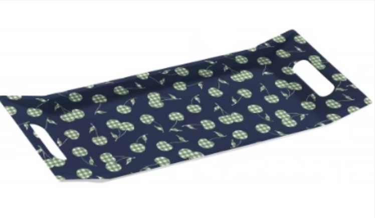 Melamine Gondol Rectangle Tray with 2 Handle Grip 37 x 17 cm Assorted Designs