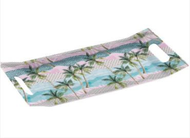 Melamine Gondol Rectangle Tray with 2 Handle Grip 37 x 17 cm Assorted Designs